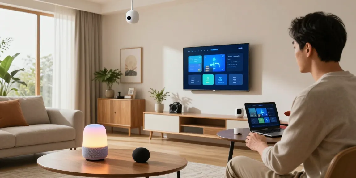 Explore the best smart home gadgets 2026 in a modern living room featuring innovative tech integrations and smart lighting.