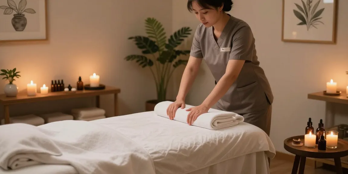 Tranquil 인천출장마사지 therapy room with soothing ambiance and calming decor
