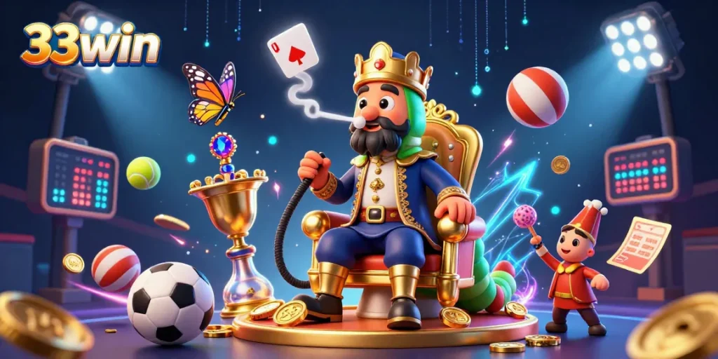 Bet on exciting games with 33win, featuring vibrant casino themes and sports elements.