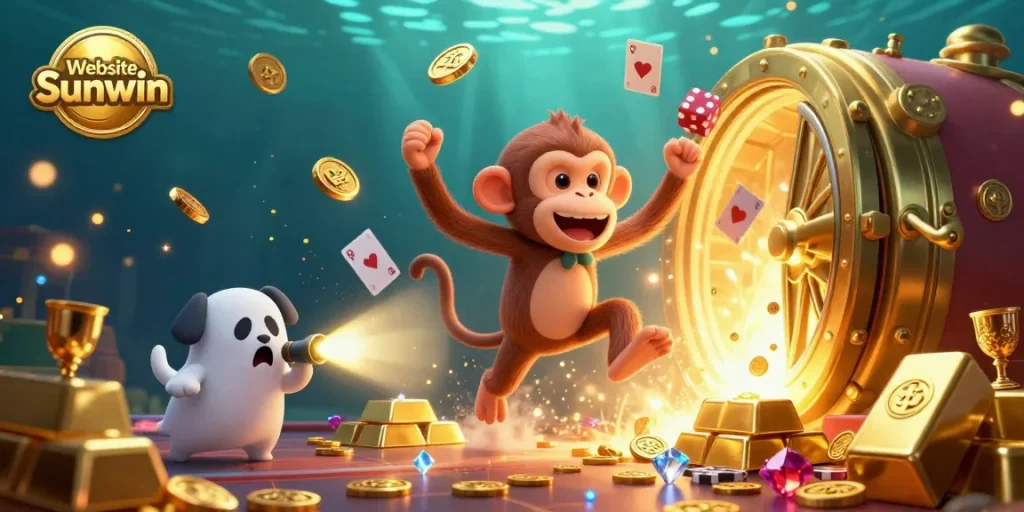 Engage with the exciting world of Website Sunwin as a mischievous monkey juggles gold tokens in a haunted casino.