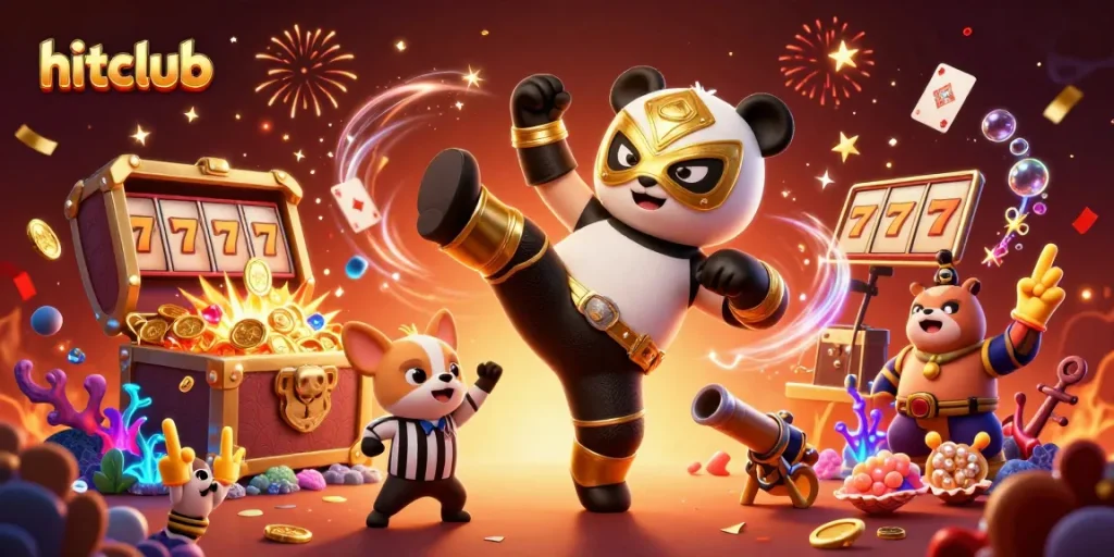 Experience the excitement of hitclub with vibrant animals and dynamic casino elements in a thrilling scene.