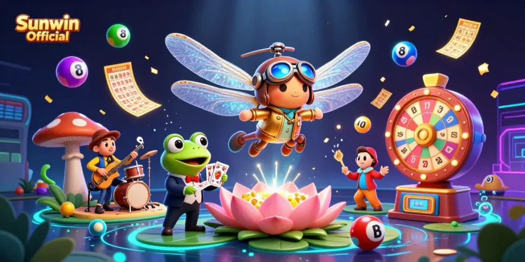 Experience thrilling gameplay at Sunwin Official with vibrant casino characters and dynamic game elements.